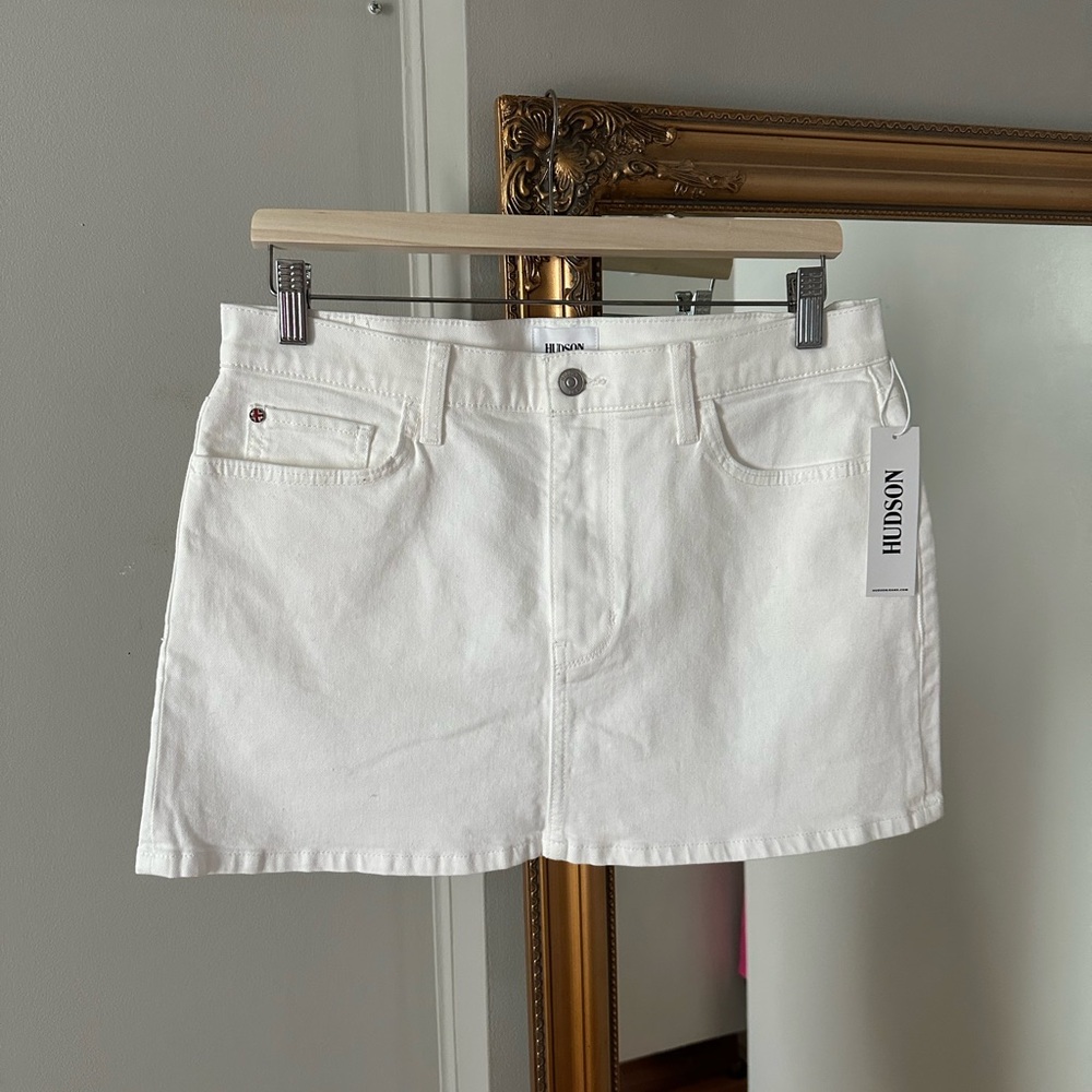 BNWT Hudson White Denim Mini Skirt